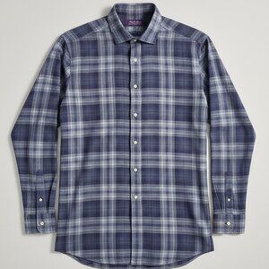 Ralph Lauren Purple Label Men's Blue Plaid Button-Down, Size 16